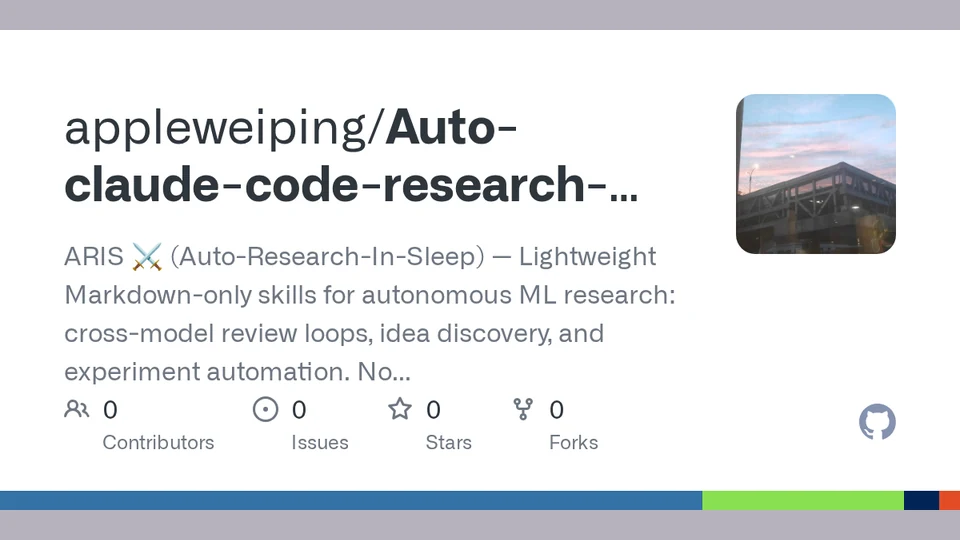 Auto-claude-code-research-in-sleep repository cover